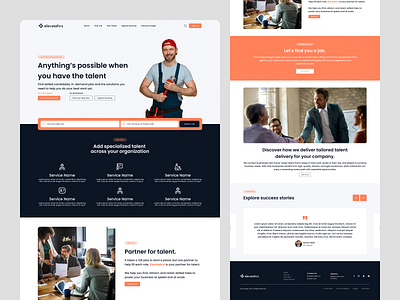 Staffing agency website design! agency branding design employee figma figma design figma website illustration logo minimal modern new ui staff staffing ui ui design webdesign website design worker