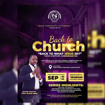 GCF "Back to Church" flyer design.