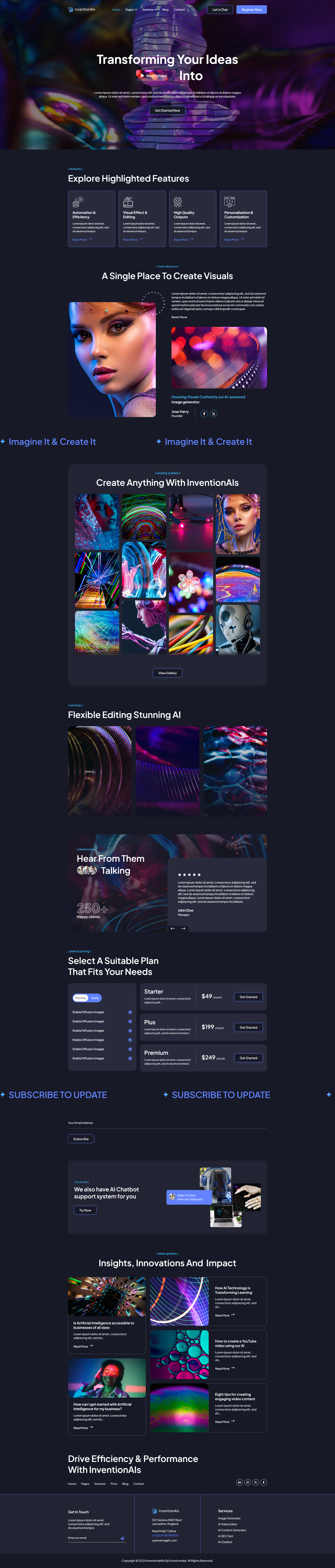 InventionAIs - AI Startups & Technology Elementor Template Kit technology