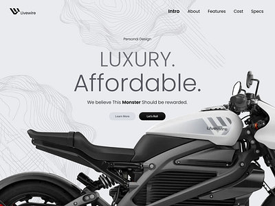 LiveWire Harley-Davidson. branding figma landing page ui ui design web design