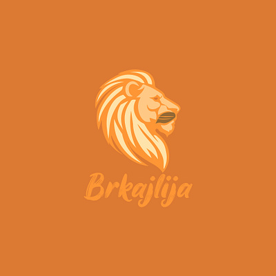 Brkajlija brkajlija colorful lion logo modern design mustaches orange warm colors