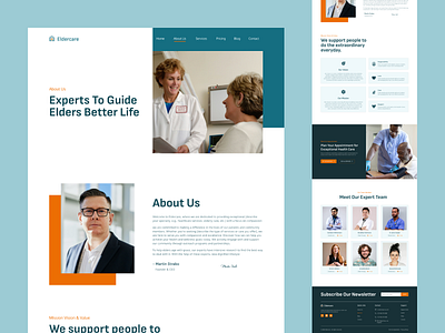 ElderCare | Senior Health Care branding design graphic design ui web web design website