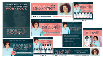 Employee To Designer Online Course Sales Collateral branding cover design digital ads digital workbook graphic design icon design illustration infographic design landing page design layout marketing collateral presentation design sales collateral social media graphics visual identity