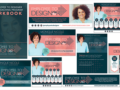 Employee To Designer Online Course Sales Collateral branding cover design digital ads digital workbook graphic design icon design illustration infographic design landing page design layout marketing collateral presentation design sales collateral social media graphics visual identity