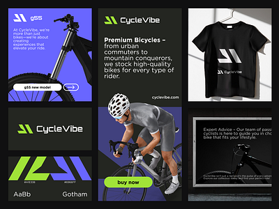 Cycle Vibe 🚵 bicycle bicycle logo black branding cycling cycling logo logo logo design sport sports branding sports logo t shirt