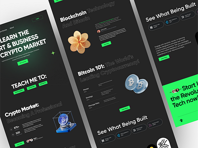 Crypto Landing Page 3d animation branding crypto darkmode inspiration landing page logo ui ui design ux design website