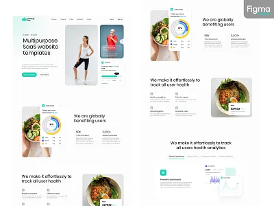 Healing Pro - SaaS Landing page Template - Light Mode branding clean concept dashboard design design system flat framer free freebie health homepage landing page light minimal prototype saas ui web website