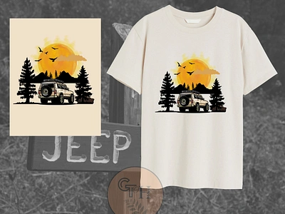 Adventurous Cool SUV Design adventure aesthetic birds branding evening graphic design jeep mug sunset suv totebag travel tshirt wallposter