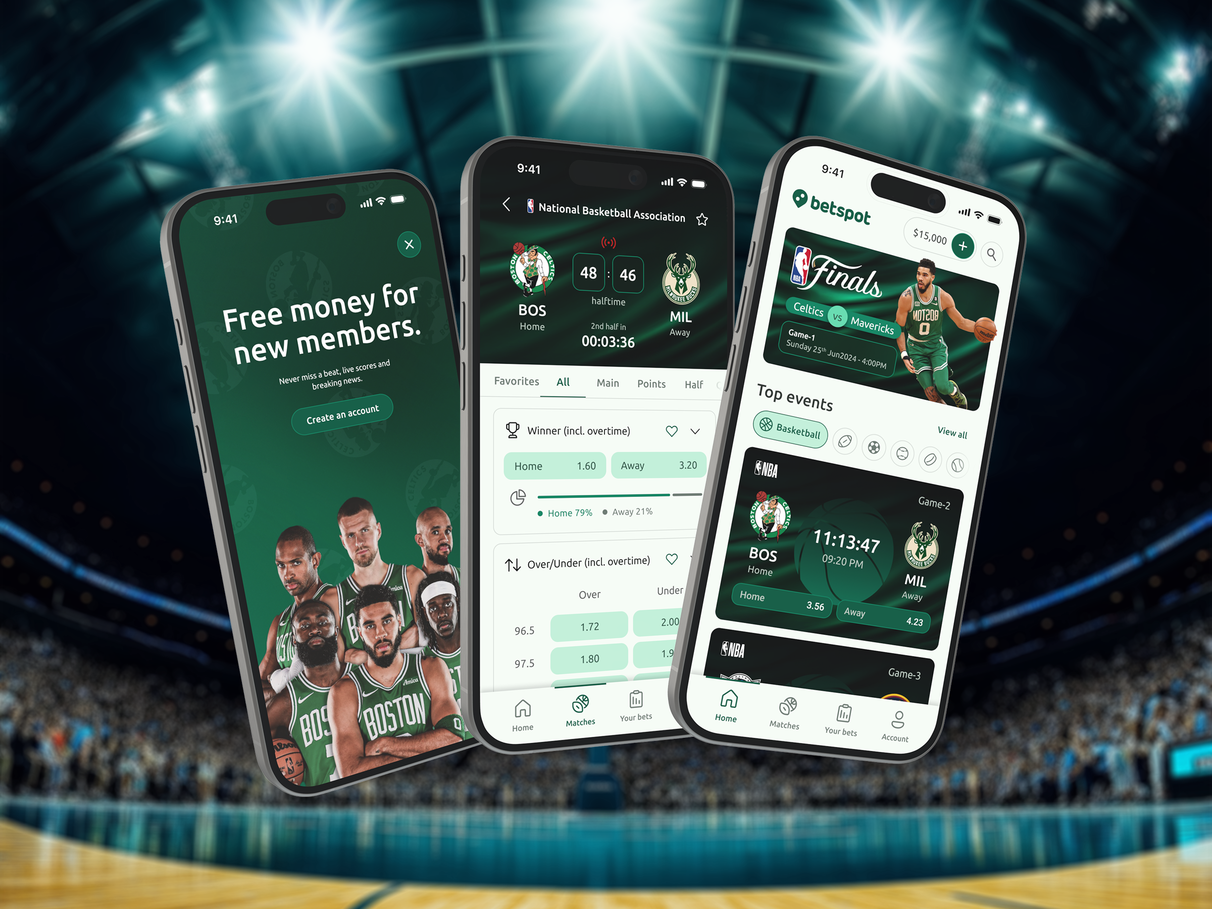 Example of Sports Bet App Design - UI/UX Design