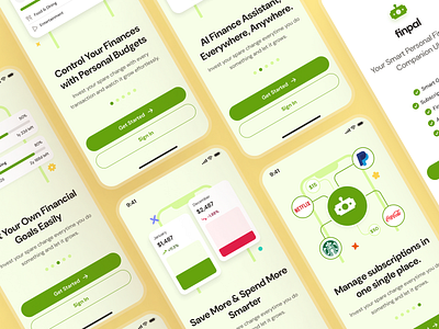 finance app onboarding flow finance onboarding ui yellow