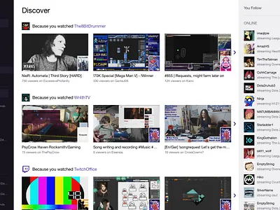 twitch discover design twitch ui ux