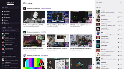 twitch discover design twitch ui ux