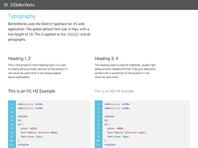 betterworks styleguide betterworks design ui ux