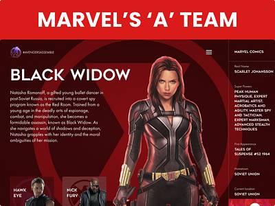 Marvel website animation graphic design ui