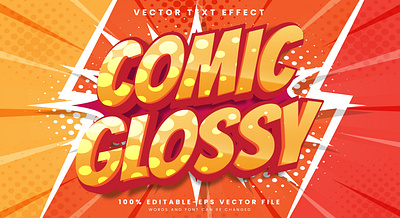 Comic Glossy 3d editable text style Template explosion