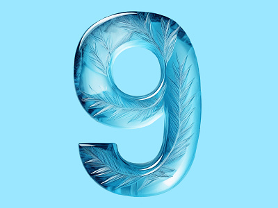 Nine counting crystal numbers fun graphic design ice counting ice digits ice numbers nine numbers