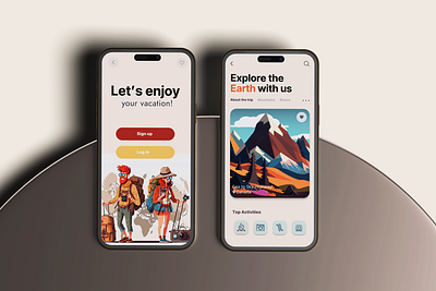 Travel app UI design