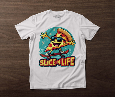 Slice of life Graphic T-shirt Design branding custom t shirt design graphic t shirt illustration retro t shirt t shirt design typography typography t shirt design