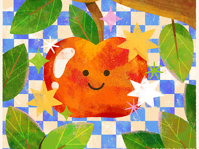 Sparkle apple autumn design digital digital illustration fall illustration peachtober peachtober24 peachtober24sparkle robin sheldon