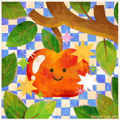 Sparkle apple autumn design digital digital illustration fall illustration peachtober peachtober24 peachtober24sparkle robin sheldon