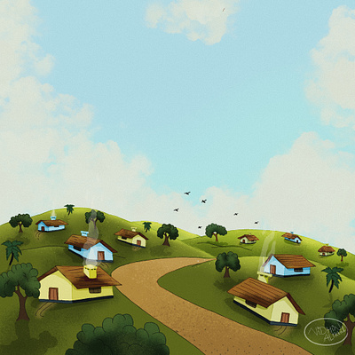 Paradise of houses houses illustration procreate