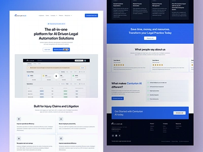 Landing page design for Centurion AI design landingpage saas ui uidesign website