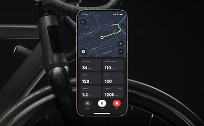 Bike Tracker mobile application 3d ui