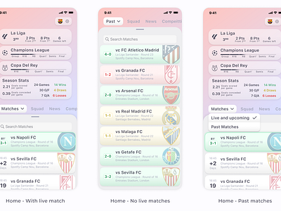 Working on some screens for a football score and data app app design arsenal barca champion data design fcbarcelona football interaction manchester mobile app product design psg real madrid scores shadow soccer statistics ui ux