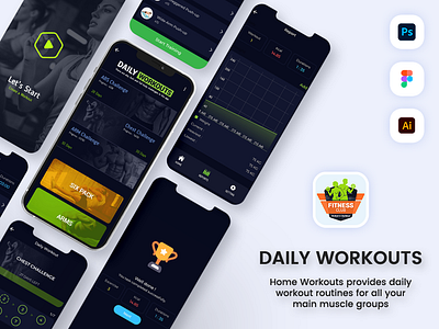 Daily Workout Mobile App appdesign design graphic design mobile app design ui uidesign uiux uiuxdesign