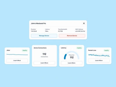 Network Management Widgets components figma network ui ui design web design widget