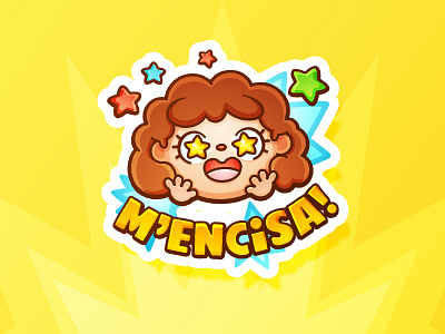 M'encisa! app cute graphic design icon illustration kawaii message mobile sticker stickers ui vector