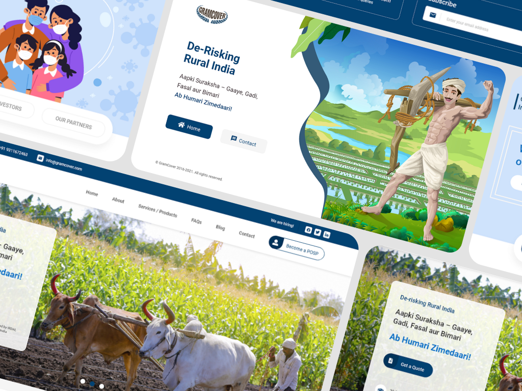 Gramcover - Insurance Brokers Website app azad branding case study creative design farmer graphic design illustration insurance insurance brokers website landing mohammad mohammad azad ui ui design ux website