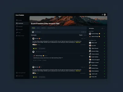 Course Platform Messages design Dark theme community community design community platform course design course platform platform ui ui design ui platform ux