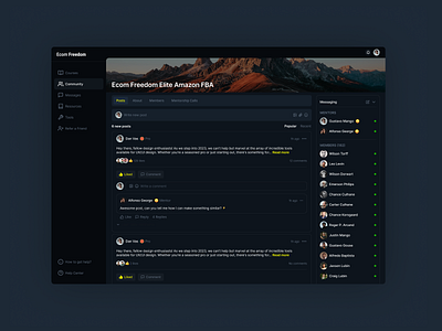 Course Platform Messages design Dark theme community community design community platform course design course platform platform ui ui design ui platform ux