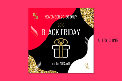 Black Friday Sale Offer Template advertisign banner black friday flyer graphic design marketing sale offer