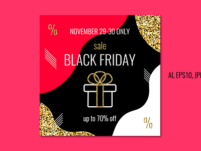 Black Friday Sale Offer Template advertisign banner black friday flyer graphic design marketing sale offer