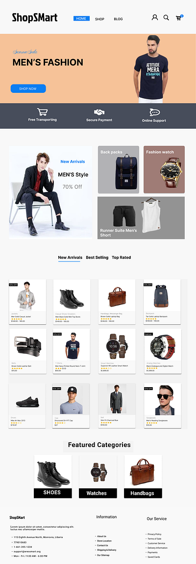 “Men’s Fashion E-commerce Homepage” ui