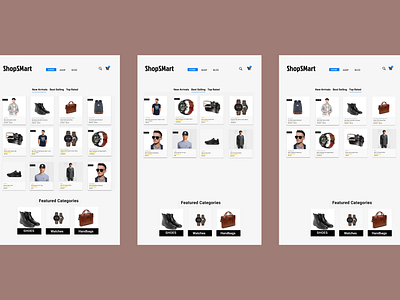 “E-commerce Fashion Interface Trio” animation ui