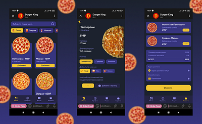 Pizza king bot design food mobile pizza ui