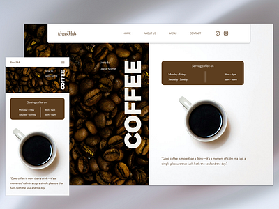 Coffee Shop Landing Page branding cafeui cafewebsite coffeeshop coffeeshopui coffeeshopwebdesign designer ui uiux uiuxdesigner ux web webdesign webui