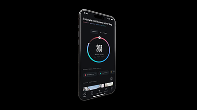 Matter iOS App — Best Day Celebration animation bar celebration completion dark ui dashboard data data visualization gamification gradient ios mobile motion graphics neon progress science swift ui ux widget