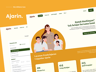 Ajarin - Find Your Tutor app branding college design education graphic design learning marketplace product services student study teacher ui ux web design website