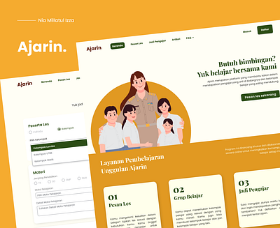 Ajarin - Find Your Tutor app branding college design education graphic design learning marketplace product services student study teacher ui ux web design website