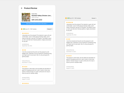 Ratings & Review - Day 1/7 UI Challenges challenge date day 1 design ecommerce minimalist mobile app product review rate ratings review reviews shadow shopping simple star ui unique