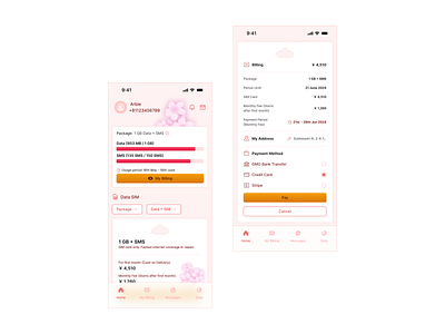 Billing UI — Ordering Internet Package billing branding design figma internet japan package ui ux