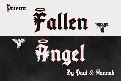 Fallen Angel font angel blackletter cartoon creative cute elegant font font design font style fontpack fonts graphic design halloween handwriting handwritten lettering modern motion graphics script wing