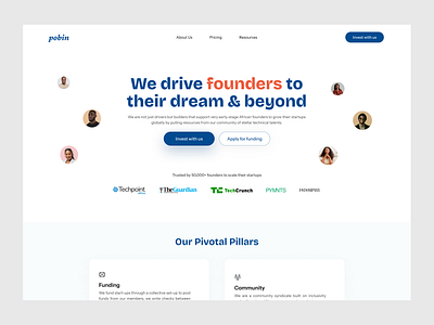 Pobin Landing Page design graphic design landingpage ui uiux website