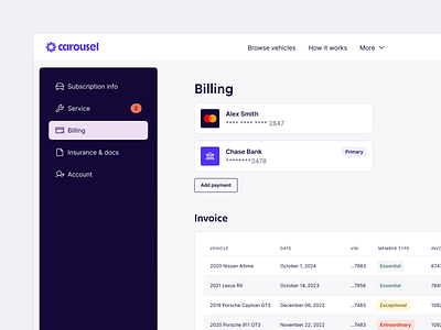 Billing & Invoice app billing design interface invoices ui ux web