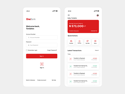 OneBank Mobile App design mobile mobileapp ui uiux