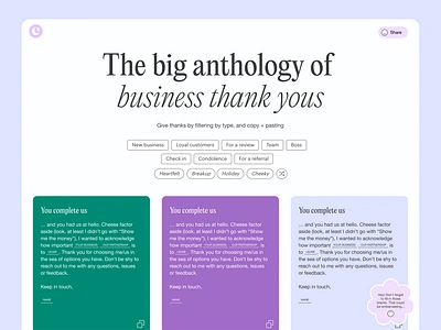 Thank you note generator 💌 branding design typography ui ux website